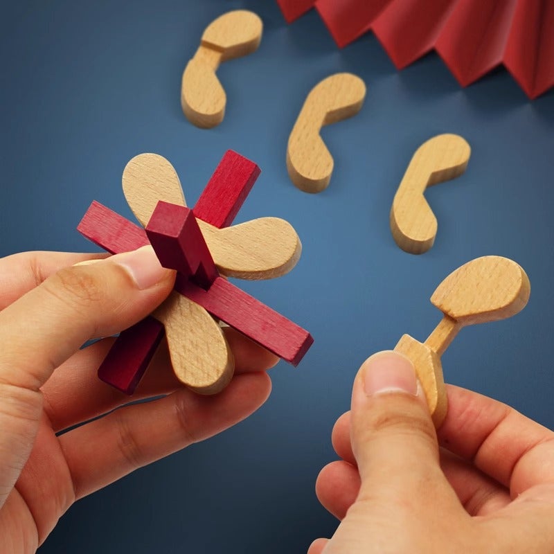 Kongming Lock Luban Lock Full Set Of Intelligence Unlocking Suit Primary School Children Nine-Chain Wooden Educational Toys Building Blocks - Image 3